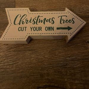 Wooden sign Christmas trees